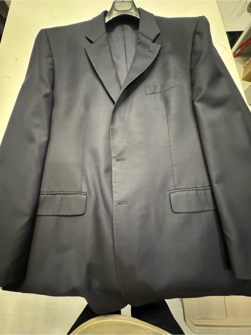 Hart Schaffner Marx Navy and Grey Single-Breasted Suits